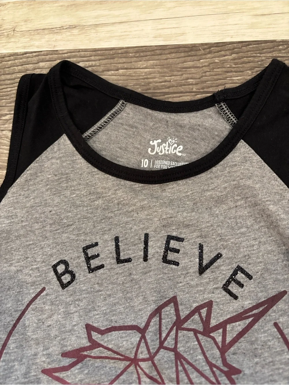 Justice Bundle long sleeves graphic, gray top, shorts and sweatpants